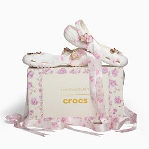 LoveShackFancy x CROCS Womens Ballet Flats NEW STYLE oyster (pink white floral)